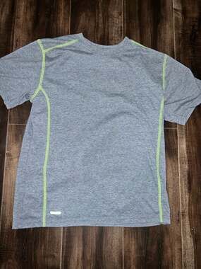 Starter Athletic T-Shirt Size XL 14-16 Gray Lime Stitching